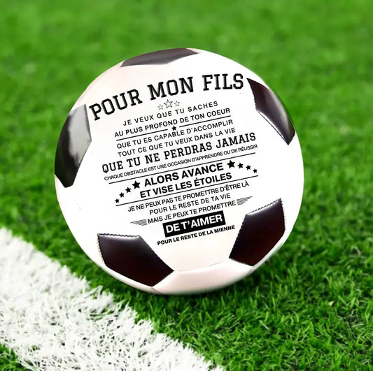 Pour mon fils - Ballon de football unique avec un message spécial