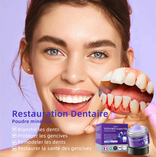 Oyikey™ 🍔Poudre Minérale pour la Restauration Dentaire (Recommandée par Ordre National des Chirurgiens-Dentistes)